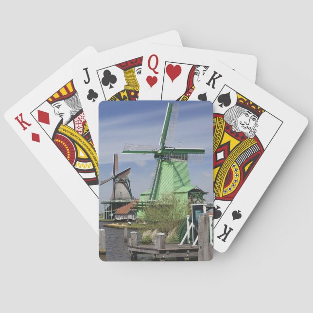 Windmill, Zaanse Schans, Holland, Netherlands 2 Poker Cards (Back)