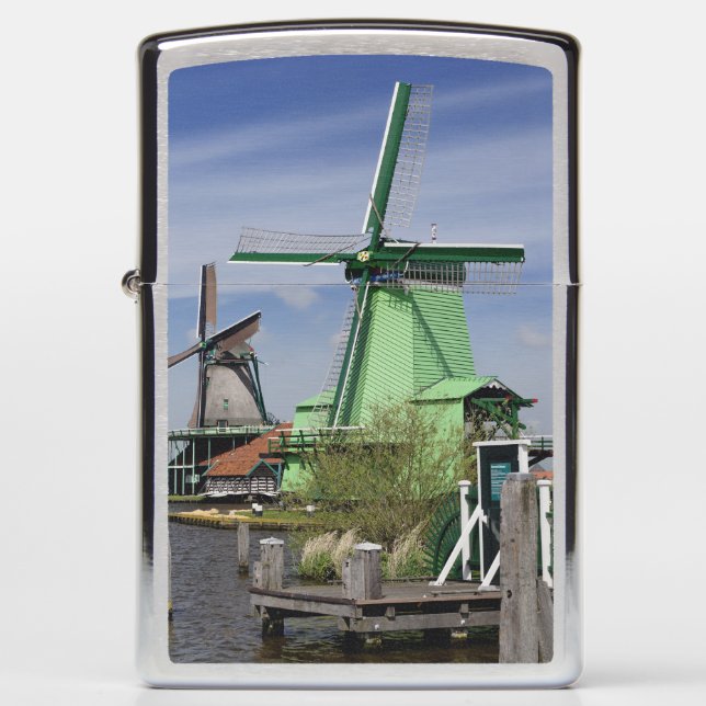 Windmill, Zaanse Schans, Holland, Netherlands 2 Zippo Lighter (Front)