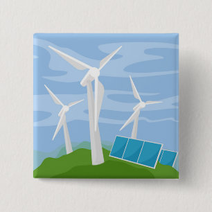 Windmills and Solar Cells Button