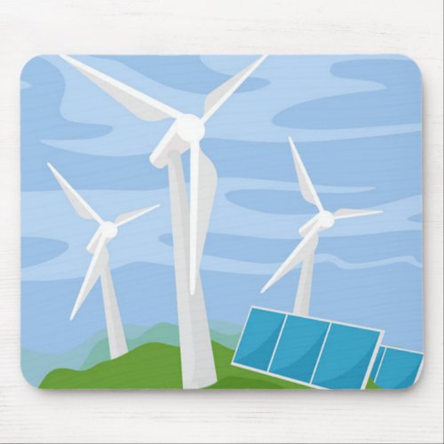 Windmills and Solar Cells Mouse Pad