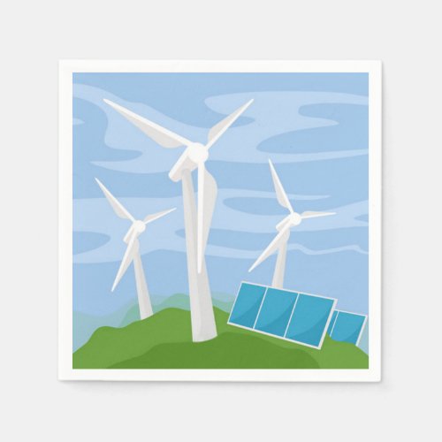 Windmills and Solar Cells Napkins