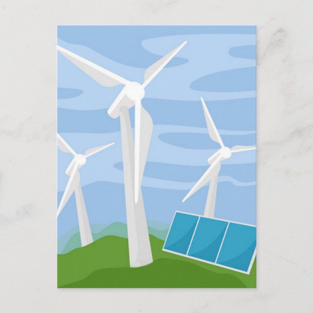 Windmills and Solar Cells Postcard (Front)