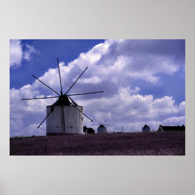 Windmills in Portugal Poster (Front)