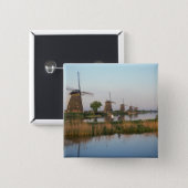Windmills, Kinderdijk, Netherlands Button (Front & Back)