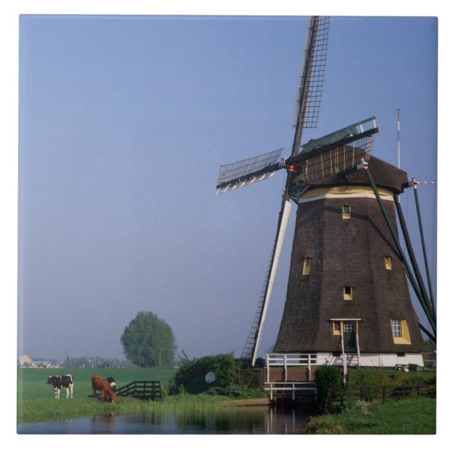 Windmills, Leidschendam, Netherlands Ceramic Tile (Front)