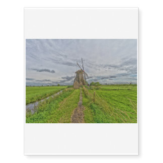 windmills of Kinderdijk world heritage site Temporary Tattoos