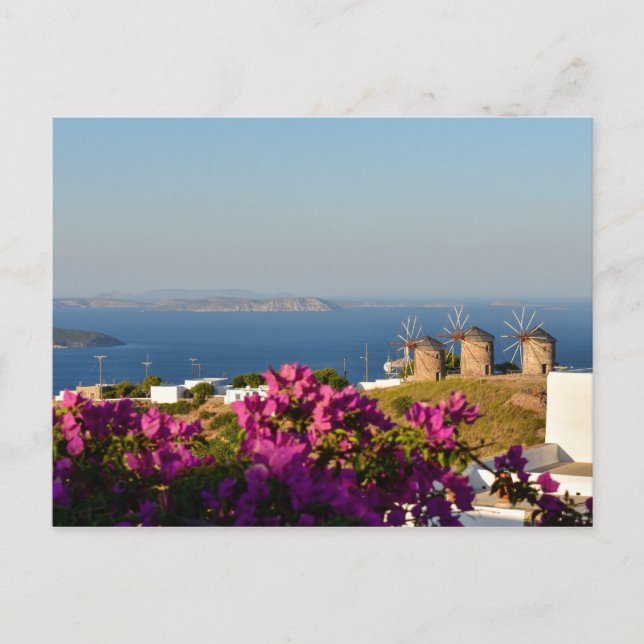 Windmills on Patmos Postcard (Front)