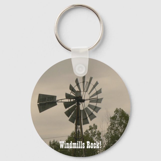 Windmills Rock! Keychain (Front)