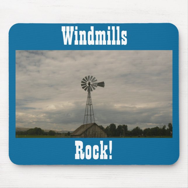 Windmills Rock! Mouse Pad (Front)