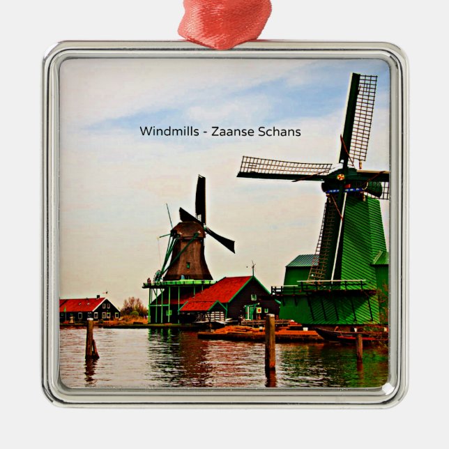 Windmills-Zaanse Schans Metal Ornament (Front)