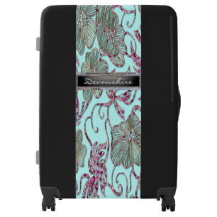 Windmire Floral Pattern Elegant Monogram Luggage