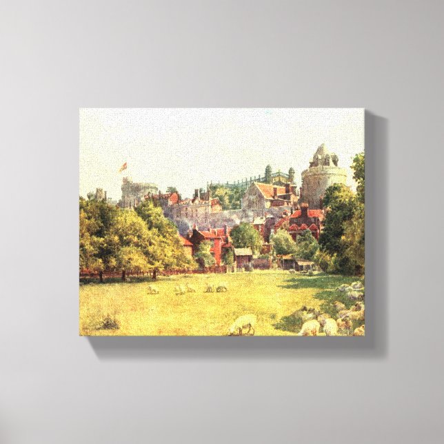 Windor Castle from the Fields, Berkshire, England Canvas Print (Front)
