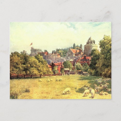 Windor Castle from the Fields Berkshire England Postcard