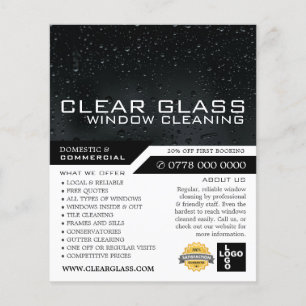 Window at Night, Window Cleaning Advertising Flyer