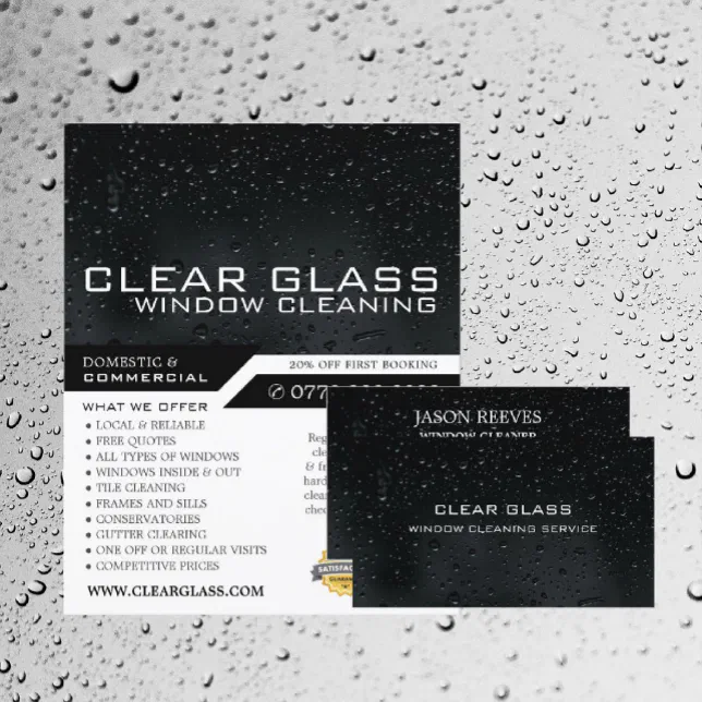 Window Cleaning Adds Window at Night, Window Cleaning Advertising Flyer | Zazzle