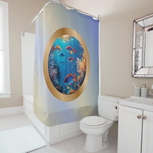 Window at the bottom of the sea Shower curtain