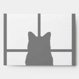 Window Black Cat Click to Customize a color decor Envelope