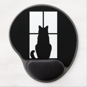 Window Black Cat Click to Customize a color decor Gel Mouse Pad