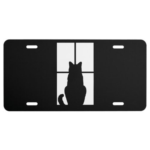 Window Black Cat Click to Customize a color decor License Plate