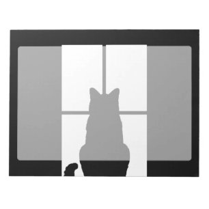 Window Black Cat Click to Customize a color decor Notepad