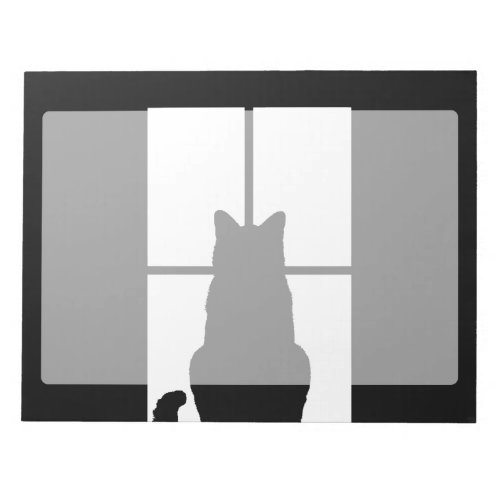 Window Black Cat Click to Customize a color decor Notepad