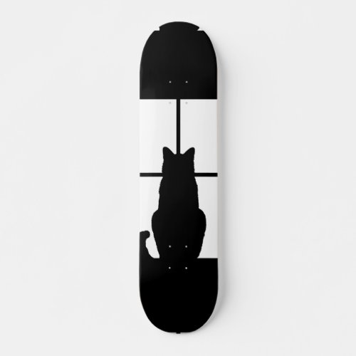 Window Black Cat Click to Customize a color decor Skateboard Deck
