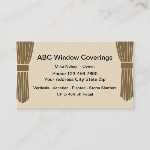 Window Blinds Coverings Design Business Card