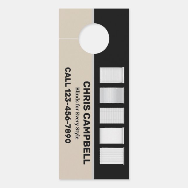 Window Blinds Door Hanger (Front)