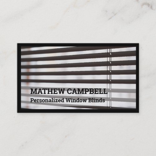 Window Blinds QR Code Black Business Card