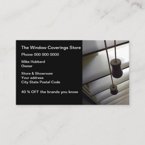 Window Blinds Retail Business Card