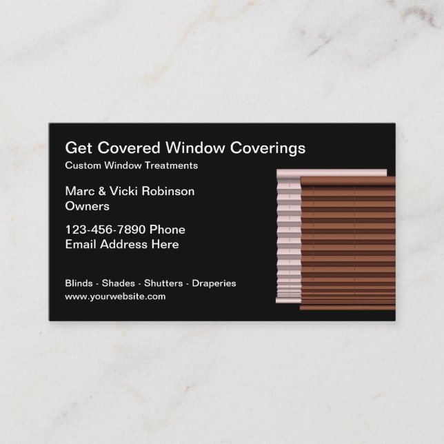 Window Blinds theme Calling Cards" Business Card (Front)