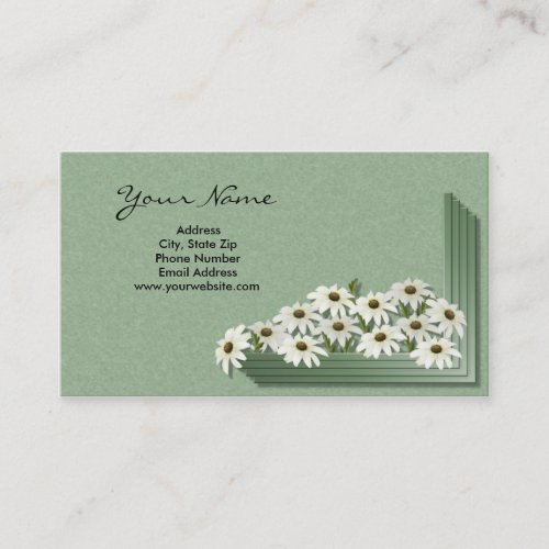 Window Box Daisies Business Cards