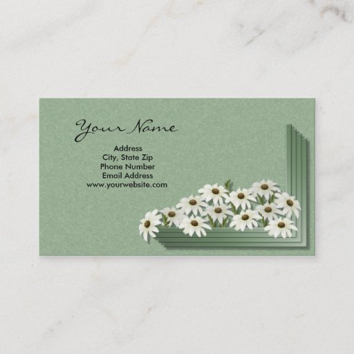 Customizable Window Box Daisies Business Cards