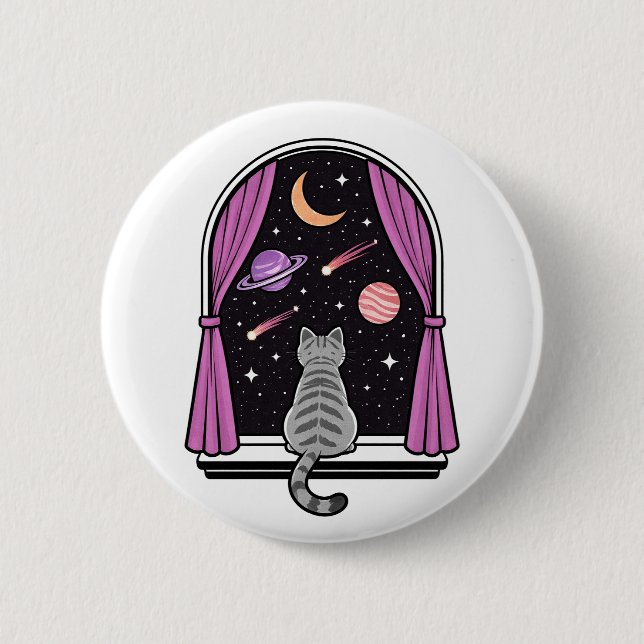 Window Cat Button (Front)