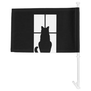 Window Cat Click to Customize Color Decor Option Car Flag