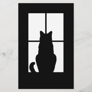 Window Cat Click to Customize Color Decor Stationery