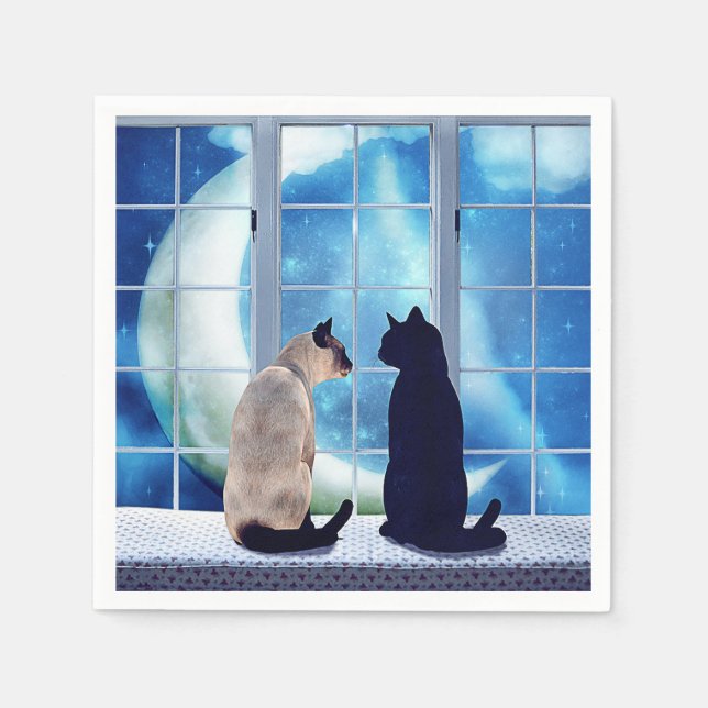 Window Cats Paper Napkins (Front)