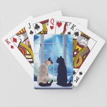 Window Cats Playing Cards by CaptainScratch at Zazzle