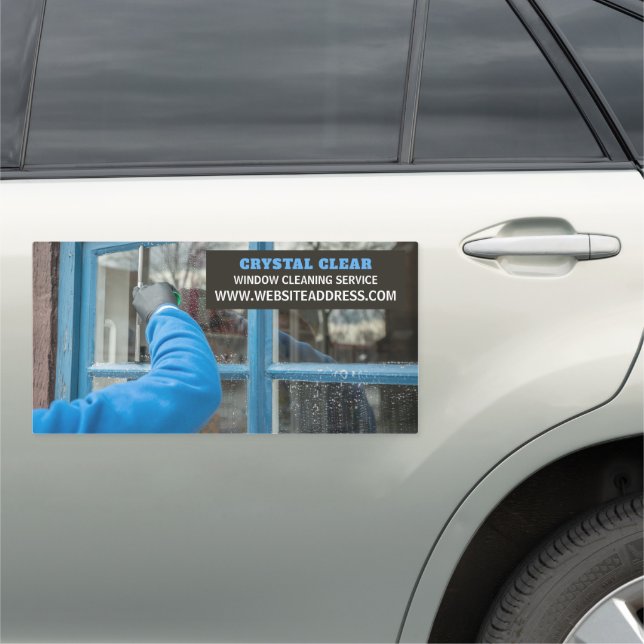 Window Clean, Window Cleaner, Cleaning Service Car Magnet (In Situ)