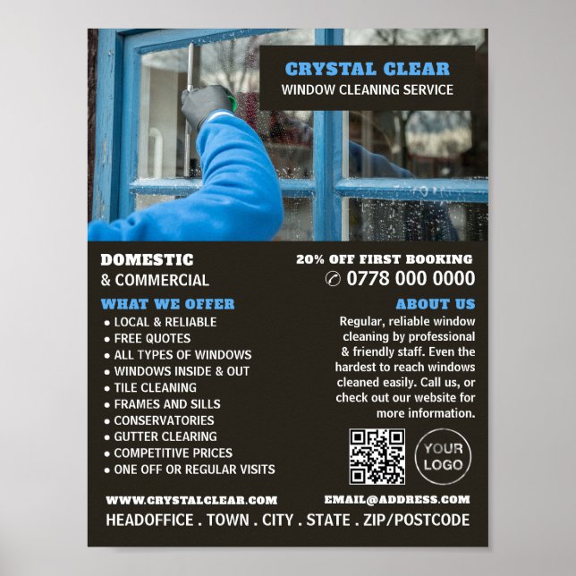 Window Clean, Window Cleaner, Cleaning Service Poster (Front)