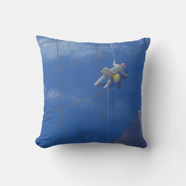Window Cleaner 1990 Throw Pillow (Front)