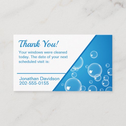 Window Cleaner Appointment Date Business Card