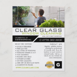 Window Cleaner, Cleaning Service Advertising Flyer