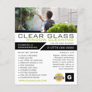 Window Cleaner, Cleaning Service Advertising Flyer