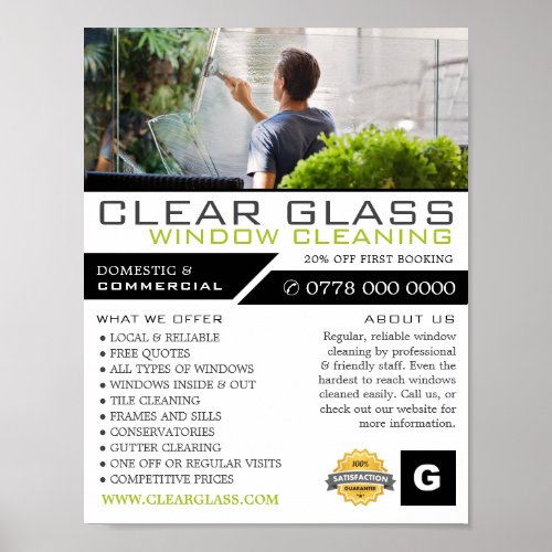 Window Cleaner Cleaning Service Advertising Poster