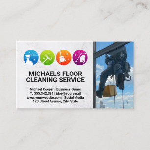 Window Cleaner   Cleaning Services Icon Business Card