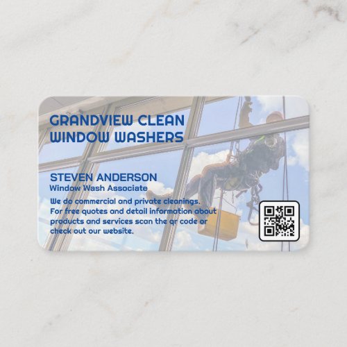 Window Cleaner on Building | Commercial  Business Card