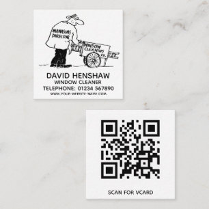 Window Cleaner or Window Cleaning Square Business Card