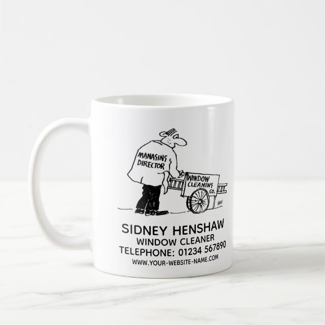 Window Cleaner Promotional Coffee Mug (Left)