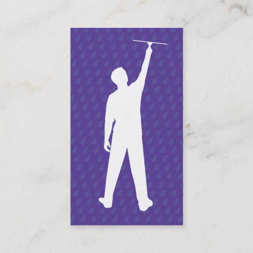 Customizable Window Cleaner Sillouette Business Cards